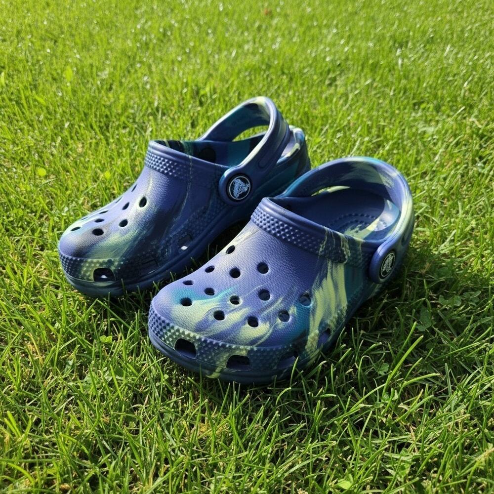 Crocs Kids Classic Marbled Clog Navy Turbo Teal Teal Size C8 Toddler